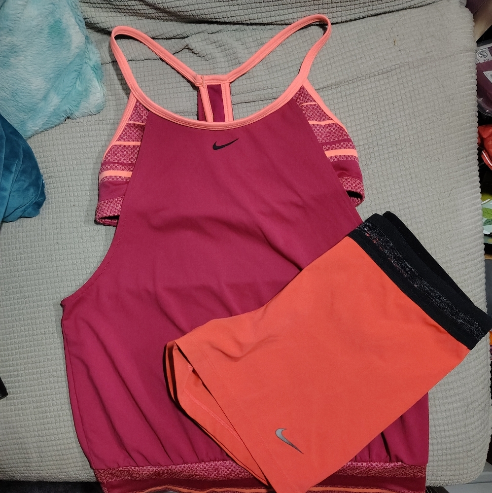 Nike Fuchsia and Coral Workout Set
